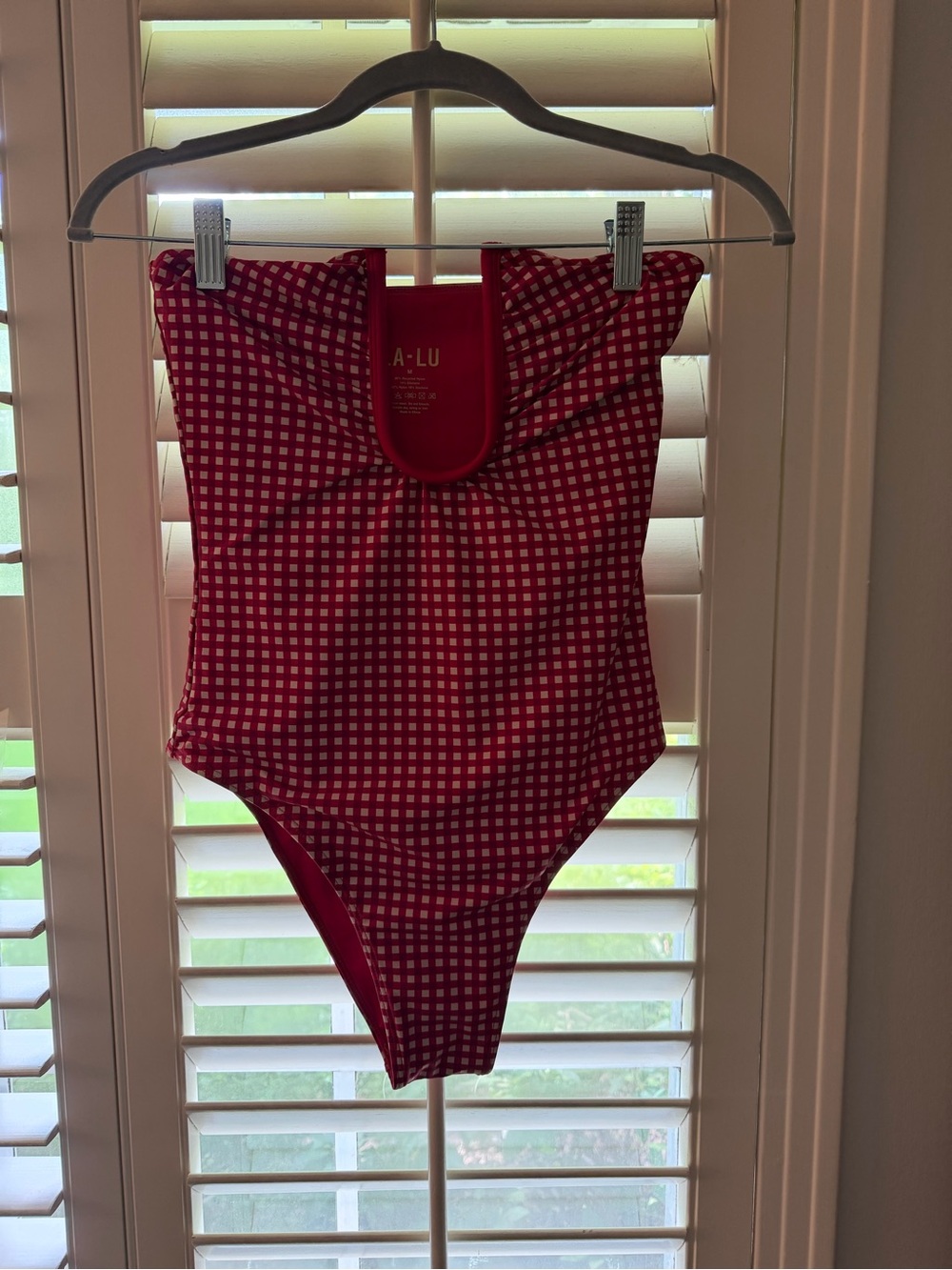 NWT La Lu Label Red Gingham One Piece - Picture 5 of 6